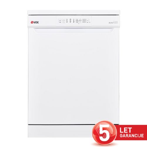 Prostostoječi pomivalni stroj Vox LC 13A15Y3D, razred D, 13 pogrinjkov, 6 programov, AutoDoor, 59,8 x 85 x 59,8 cm, bel