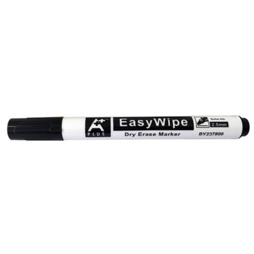 A PLUS Marker za belo tablo EASYWIPE B, črn okrogla konica 12 KOS