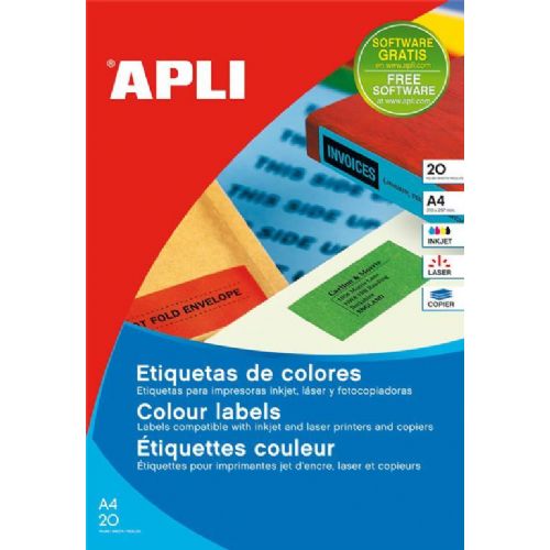 Apli Barvne nalepke, fluo. zelene fi 60 mm 12/stran, 20 listov