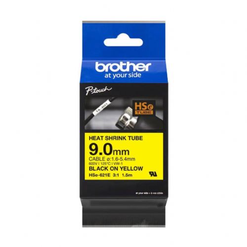 Brother HSE621E Rumen/črn trak 9mm termo skrčljiv