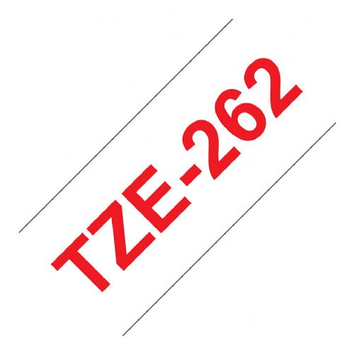 BROTHER P-Touch TZE-262 rdeč na belem 36 mm