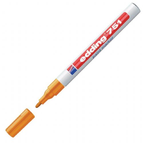 Edding Marker z lakom E-751, 1-2 mm, oranžen  10 KOS