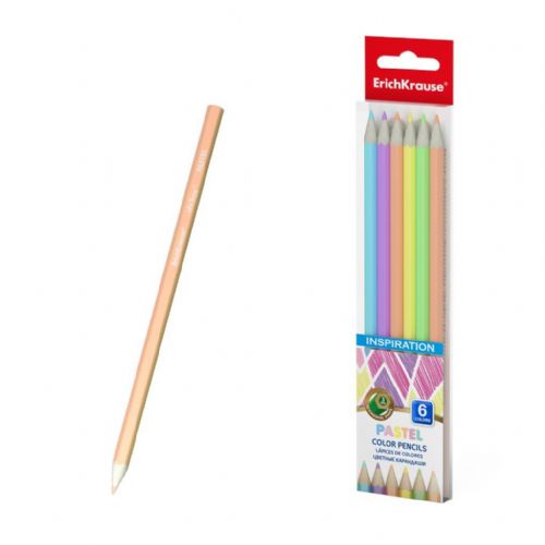 ErichKrause Barvice pastel, šestkotne, 6 barv