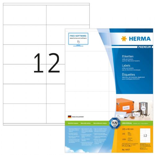 Herma etikete Superprint Premium, 105x48 mm, 100/1
