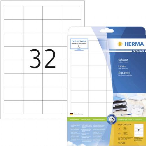 Herma etikete Superprint Premium, 48.3x33.8 mm, 25/1