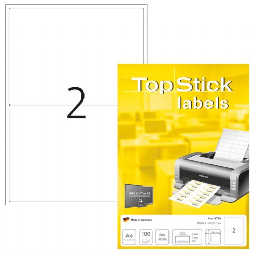 Herma etikete TopStick, 199.6x143.5 mm, 100/1