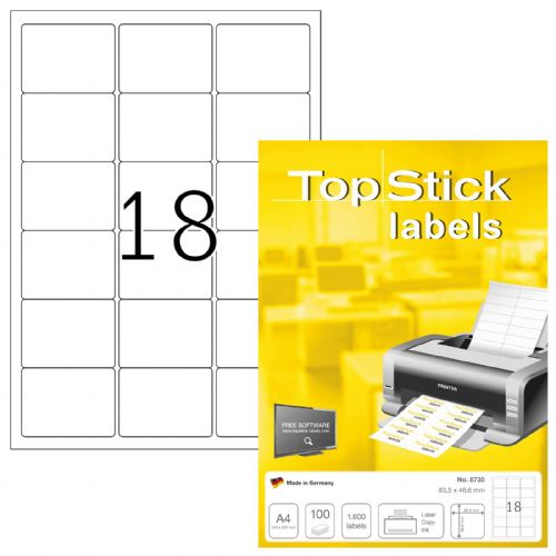 Herma etikete TopStick, 63.5x46.6 mm, 100/1