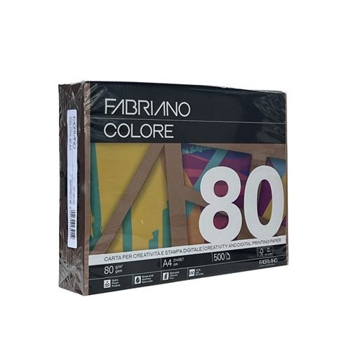 Barvni papir Fabriano Colore A4, 80 g/m², 500 listov, intenzivne barve, rjave barve (marrone)