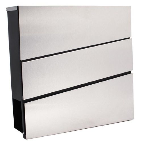 Poštni nabiralnik črn + inox 2