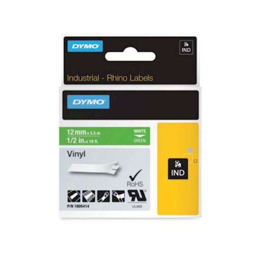 RHINO IND trak 12 mm, bela na zeleni, vinil