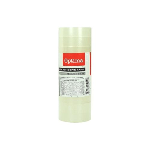 Selotejp Optima, 15 mm × 33 m, prozoren, 10 kosov v pakiranju