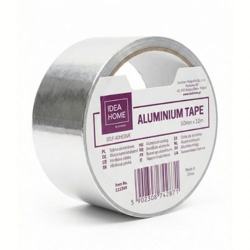 Aluminijasti lepilni trak Levia 111349, 50 mm × 10 m, samolepilni trak za tesnjenje in izolacijo
