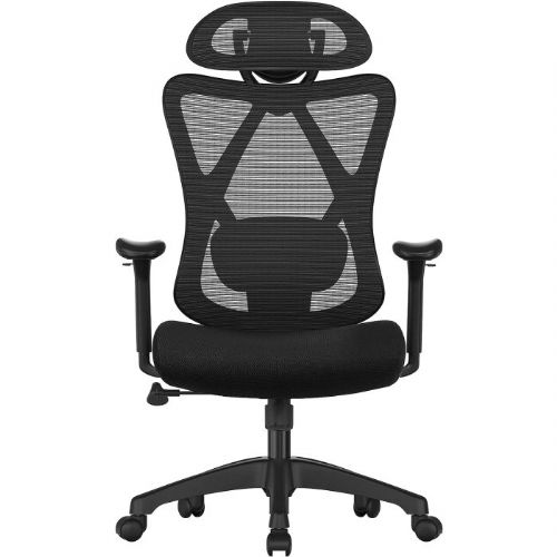 SONGMICS pisarniški stol, črn, OBN063B01 - OBN063B01 25t6ki87xfmt