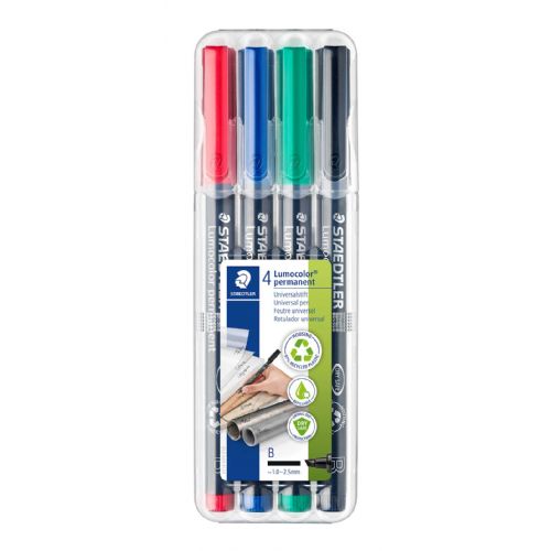 Staedtler marker Lumocolor Permanent, B, 4/1 v Staedtler etuiju