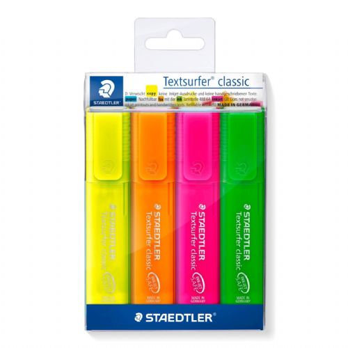 Staedtler označevalec teksta, neon, 4/1 v PVC etuiju