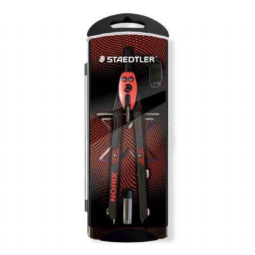 Staedtler šestilo Norix, v plastnični škatli, rdeč