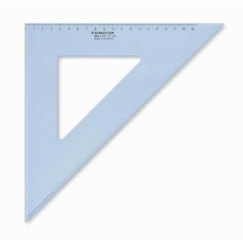 Staedtler trikotnik Transparent, moder, 45/45 stopinj, 31 cm