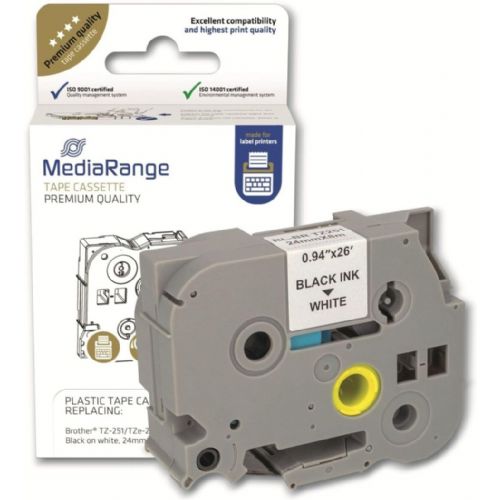 Trak p-touch tze-251 mediarange bel/črn 24mm