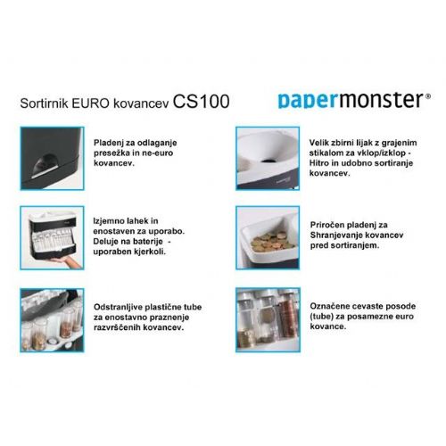 Sortirnik euro kovancev PaperMonster CS100 4