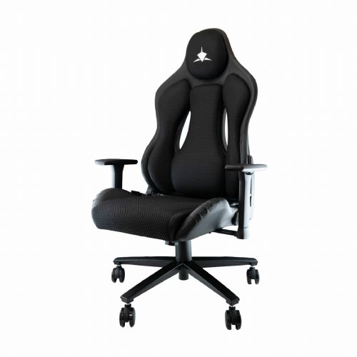 Gaming stol White Shark TALISMAN BLACK, 3D naslonjala za roke, naklon 80°–150°, kovinsko podnožje, črne barve