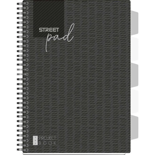 Zvezek špirala s.pad black A4 5M 100L PR