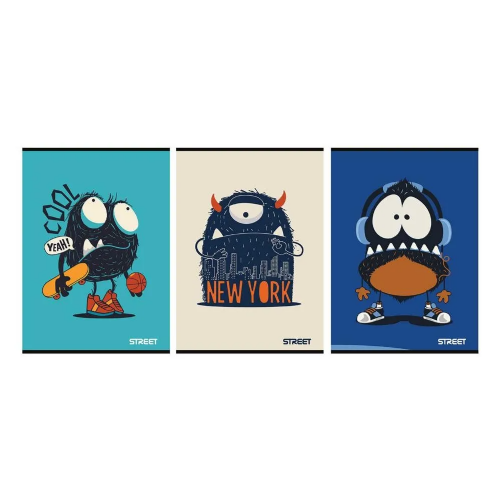 Zvezek Street Monsters A5 brezčrtni