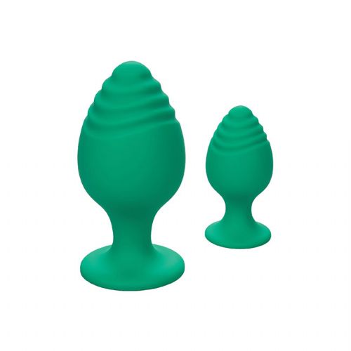 Analna čepa Calexotics Cheeky Buttplug, 100-odstotni silikon, zelene barve