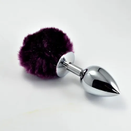 Analni čep Lovetoy Pompon Purple, velikost S