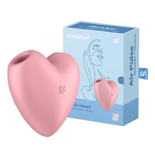 Masažer za klitoris Satisfyer Cutie Heart Light Red (roza)