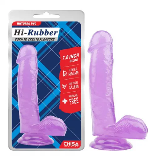Dildo Chisa Hi-Rubber,  17,78 cm, vijoličen