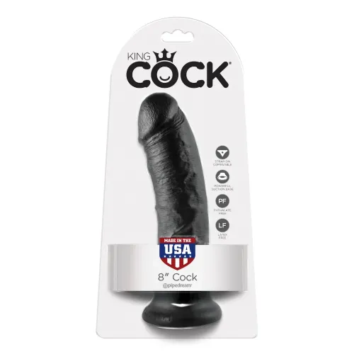 DILDO King Cock Black, 20 cm, črn