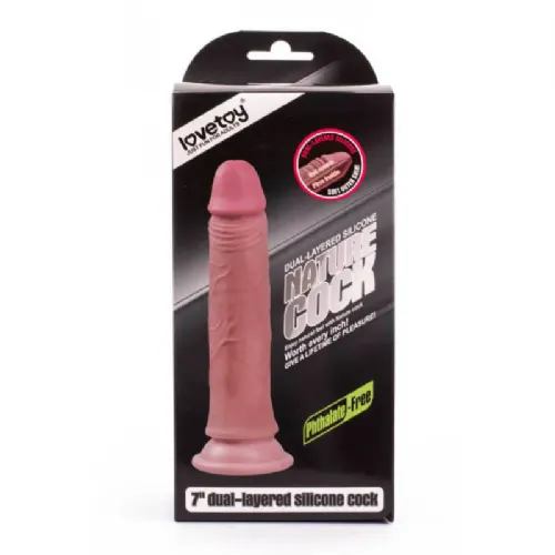 Dildo Lovetoy Dual Layered 7, 18 cm, svetle kožne barve