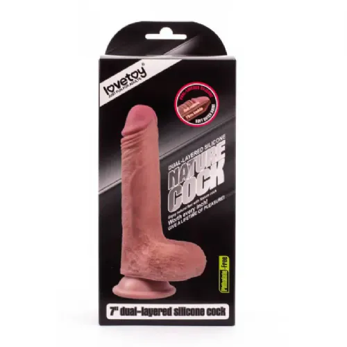 Dildo z modi Lovetoy Dual Layered 7, 18 cm, svetle kožne barve
