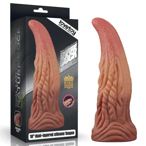 Dildo Lovetoy Dual Layered Platinum Silicone Tongue, 23 cm