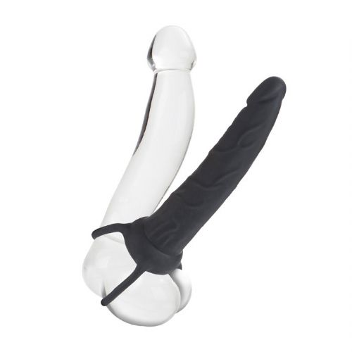 Dildo za dvojno penetracijo California Exotic Love Rider, 14 cm, črn