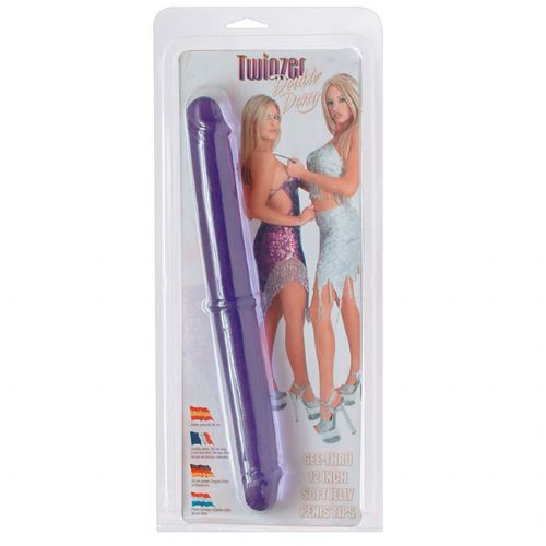 Dvojni dildo Seven Creations Twinzer 12, 32 cm, vijoličen