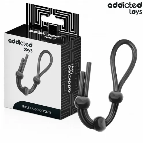 Erekcijski obroček Addicted Toys Silicone Rope, nastavljiva trojna zanka, silikon, vodoodporen