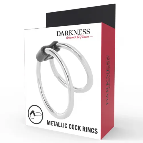 Erekcijski obroček Darkness Double Metal Ring