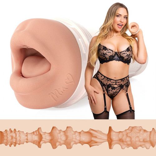 Masturbator Fleshlight Girls Mia Malkova Headshot Mouth, realistično ustje, Superskin material, odstranljiv vložek