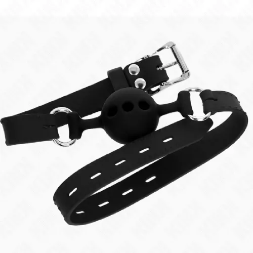Ustni gag Kink full sillicone, črn, 4 cm