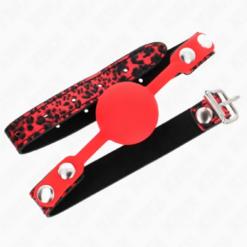 Ustni gag Kink silicone ball model 2, rdeč, 4 cm
