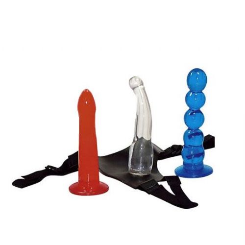 Hlačke s penisi You2Toys Strap-On, 3 kosi, 19–20 cm, več barv