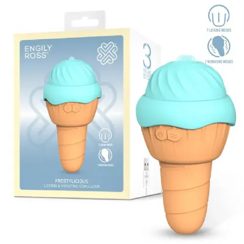 klitoralni stimulator Engily Ross Frostylicious, jeziček, vibracije, 14 načinov, USB polnjenje