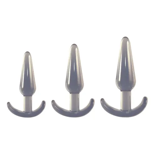 Komplet analnih čepov NMC Fantasy Smoke, 10,2 - 12,7 cm, TPE material, sive barve
