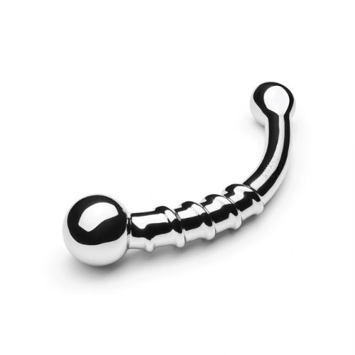 Kovinski dildo Le Wand Bow, 17,8 cm, srebrne barve