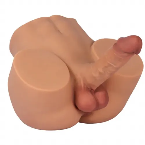 Masturbator Bangers Ride My Hard Dick, realističen trup, analni tunel s teksturo, fleksibilen penis 18 cm, TPE material