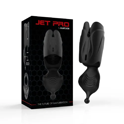 Masturbator Jamyjob Jet Pro, vibracijski, USB-polnjenje, črn