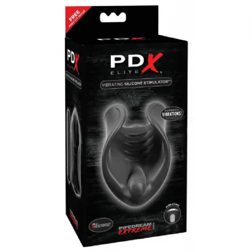 Masturbator Pipedram PDX Elite Vibrating Silicone, vibracijski, 11 cm, 1 x AAA, črn