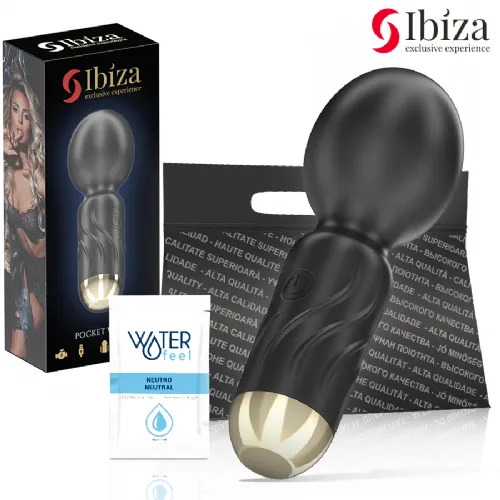 Mini masažer Ibiza Pocket Wand, črn