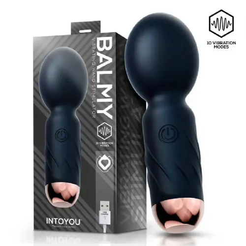 Mini masažer Intoyou Balmy, 10 vibracij, USB polnjenje, vodoodporen, silikonski